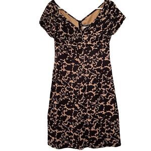 Peruvian Connection Dress Womens 4 Chiaroscuro Floral Sheath 100% Silk Sweethear